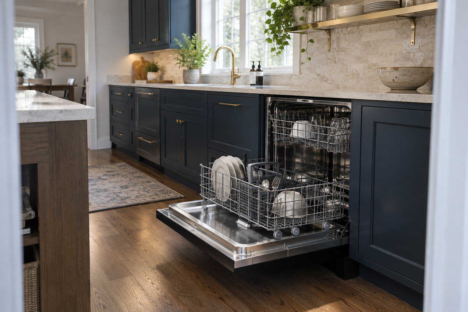 Illustrative Viking dishwasher in a residential kitchen — AI image for Sub-Zero Repair New Castle